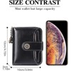 FATMOON  Women’s RFID Blocking Leather Wallet - Genuine Leather Small Bifold with Zipper Pocket & ID Window for Daily Use,Travel,Gift - 3 of 4