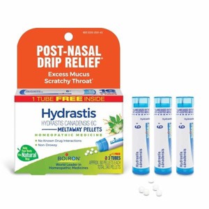 Hydrastis Canadensis 6C 3 MDT by Boiron Homeopathic Medicine For Post-Nasal Drip Relief  -  3 Tubes Box - 1 of 4