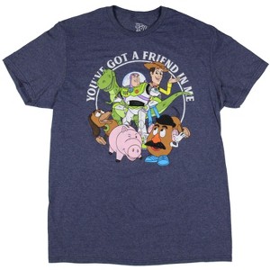Seven Times Six Disney Toy Story Men's You've Got A Friend In Me Distressed T-Shirt Blue - 1 of 4