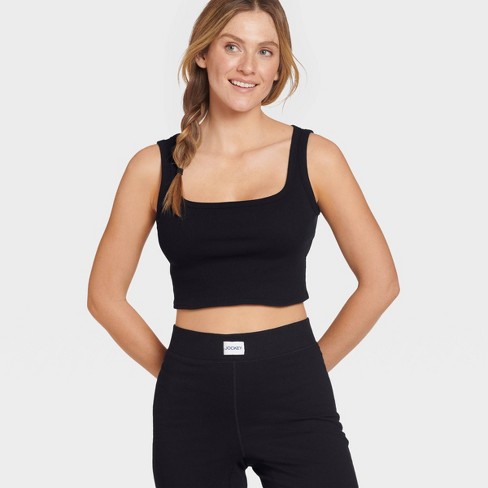 Jockey Generation™ Women's Cotton Stretch Lounge Cropped Tank Top - Black S  : Target