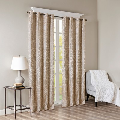 Champagne Polyester Blackout Grommet Top Curtain Panel