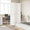 vidaXL 3-Panel Room Divider - Privacy Screen in White Solid Paulownia Wood, Foldable, Indoor Use, for Living Room/Bedroom/Office - 105-110x220cm - 3 of 4