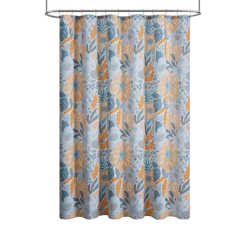Sunflower Shower Curtain and Hook Set Yellow - Jade + Oake, 3 of 7