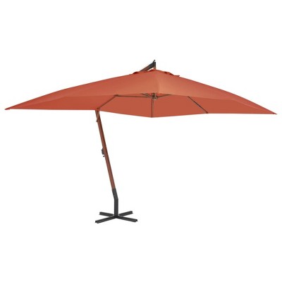 Cantilever Garden Parasol Taupe Laminated Bamboo, Firwood, Polyester vidaXL