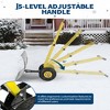 Heavy Duty Snow Shovel with Wheels, 5-Position Angle & Height Adjustable Handle, Sidewalk Yard Snow Plow, Driveway Snow Removal - 4 of 4