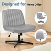 Lyngins Wide Seat Ergonomic Office Chair, No Wheels Armless Desk Chair with Height Adjustment, 360° Swivel Cross-Legged Chair & Rocking Mode - 3 of 4
