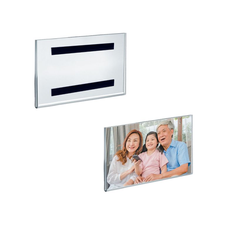 Azar Displays Clear Acrylic Magnet Back Photo Frames 7" W x 5" H - Horizontal / Landscape, 2-Pack, 2 of 6