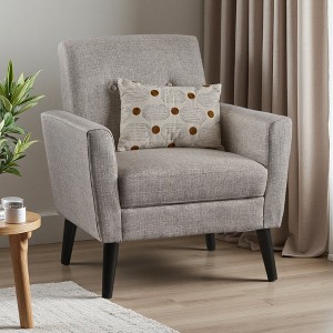 31.5" Fabric Contemporary Club Chair with Nailhead Trim and Scroll Armrests - 1 of 4