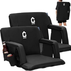 Folding Stadium Seats 20.5in Wide with Reclining Back Support & Armrest, Portable Padded Bleacher Chair with Cup Holders ¨CEasy Carry - 1 of 4