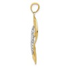 Black Bow Jewelry 14k Two Tone Gold Satin and Diamond Cut Fancy Heart Pendant, 22mm - 2 of 4