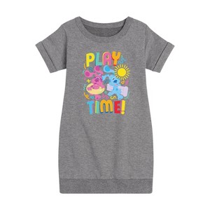 Girls' - Blue's Clues & You! - Play Time Graphic Short Sleeve Fleece Dress - 1 of 3