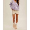 Women's HEART V-NECK SWEATER TOP in Lavender - Hem & Thread - 3 of 4