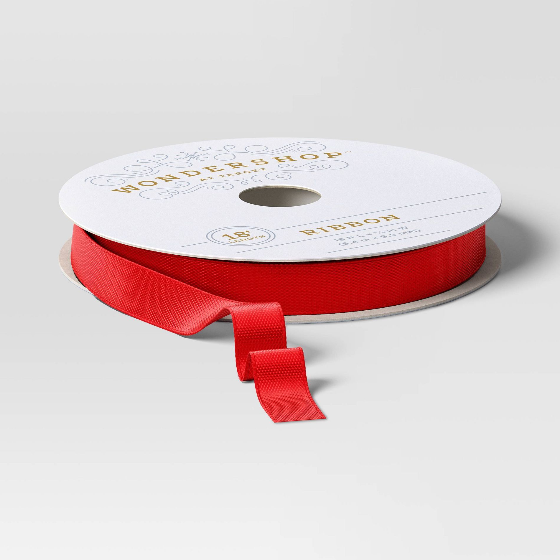 18' Christmas Fabric Ribbon Red Satin - Wondershop™