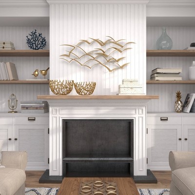 Coastal Gold Aluminum Vine Decorative Bowl Set - 14"x9"