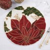 Saro Lifestyle Intricate Beaded Poinsettia Placemat (Set of 4), 14", Multicolored - 4 of 4