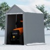 Outdoor Storage Shed with Metal Frame, Waterproof PE Cover & Roll-Up Zipper Door, Portable Car Shelter Tent for Motorcycle, Bike, Garden Tools - 4 of 4