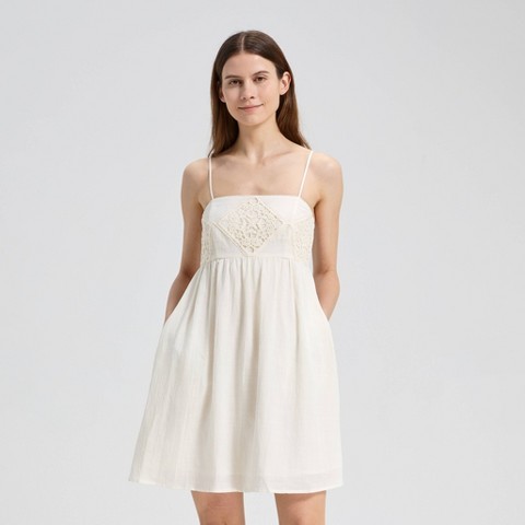 Женские платья Universal Thread Women's Geometric Lace Mini Babydoll Dress - Universal Thread™ Ivory L