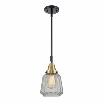Chatham - 1 Light Stem Hung Mini Pendant In Art Deco Style-9.13 Inches Tall and 7 Inches Wide