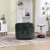 CAVINAS Swivel Fabric Accent Chair with 360 Degree Rotation, Upholstered Barrel Armchair with Metal Base and Removable Back Pillow - 4 of 4
