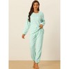 Allegra K Women's Winter Flannel Long Sleeve Nightwear Top and Pants Pajama Sets - 2 of 4