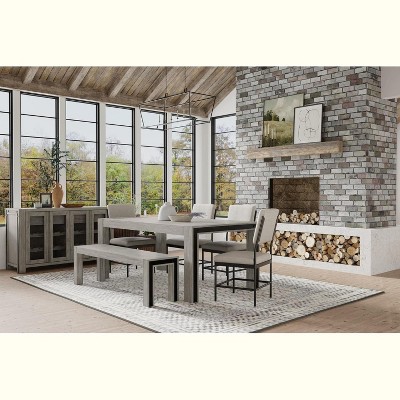 Alpine Furniture Fallon Bench, Grey & Black