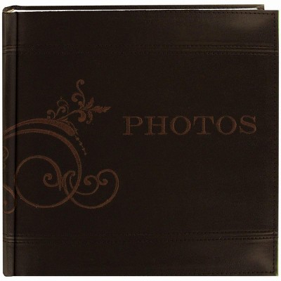 Pioneer Embroidered Scroll Leatherette Photo Album 8"X8"  -Brown