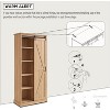 SinCiDo 72″ Tall Farmhouse Bookshelf, 32" Wide Wooden Bookcase with Sliding Barn Door & Adjustable Shelves, Natural Oak - 4 of 4