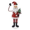 47.5 Inch Iron Santa Claus Statue with Tree, Waving Christmas Holiday Decor for Indoor Mantel or Entryway-3irtyhousy - 4 of 4