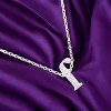 Slickblue 16" Adjustable Rhodium Initial Necklace, Pave Set Cubic Zirconia, Choose from f/v/w/z Letters - 2 of 3