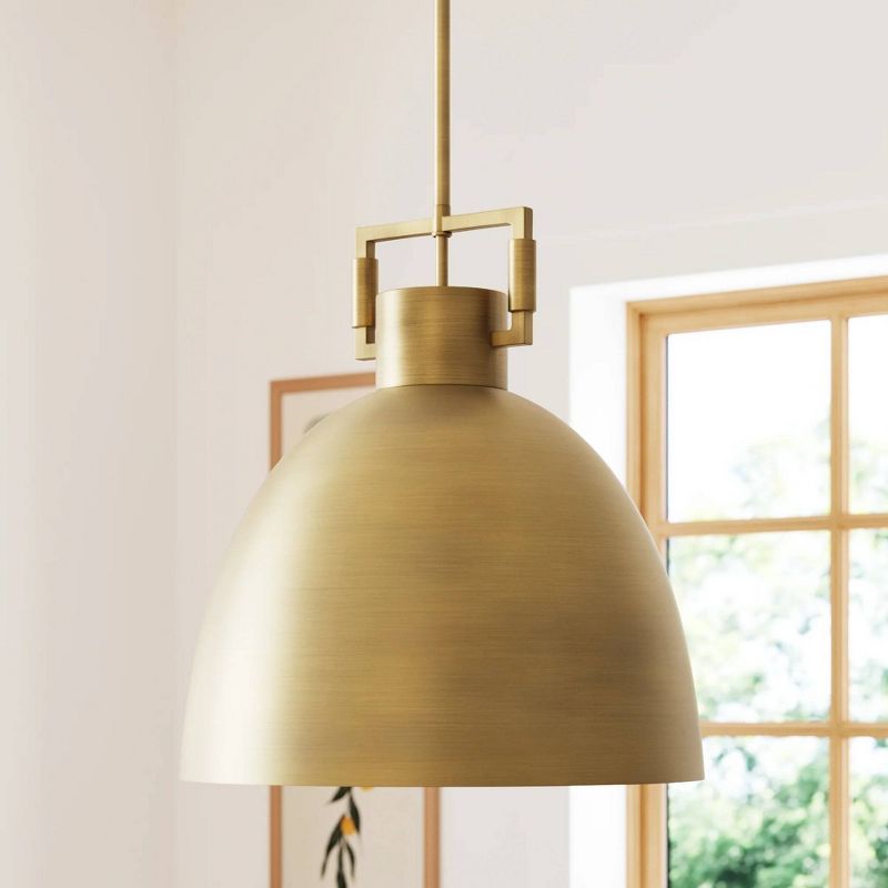 Leigh Brass Dome Shade Pendant Ceiling Light - Nathan James, 1 of 8