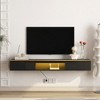 KTMBDW Floating TV Shelf, 69'' Wall Mounted TV Stand Floating TV Console Media Entertainment Under TV Shelf for Bedroom, Living room, Black - 2 of 4