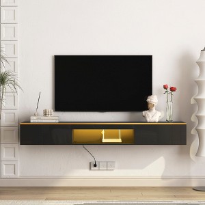 XIYUYEU Modern Floating TV Stand with Storage Cabinets,Wall Mounted Entertainment Console for TV - 1 of 4