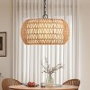 Woven Shade Pendant Light With Adjustable Height,Ceiling Lights Light Fixtures-The Pop Home - 3 of 4