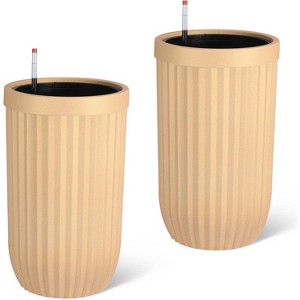 Self Watering Pots, Outdoor Marble Finish Tall Planters with Water Level Monitor, Large Plant Pots for Indoor Plants, Home, Office, Patio - 1 of 4