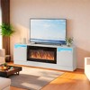 CuisinSmart  TV Stand with LED Light (Up to 75" TVs), 70" Modern Wood Media TV Console with Storage Cabinet for Living Room (Fireplace Not Included) - 3 of 4