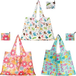 Extra Large 50Lbs Foldable Reusable Shopping Bags with Handles Fold Up - 1 of 4