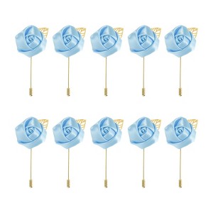 Unique Bargains Ceremony Anniversary Rose Wedding Groom Boutonnieres Pins 2"x3.5" 10 Pcs - 1 of 3
