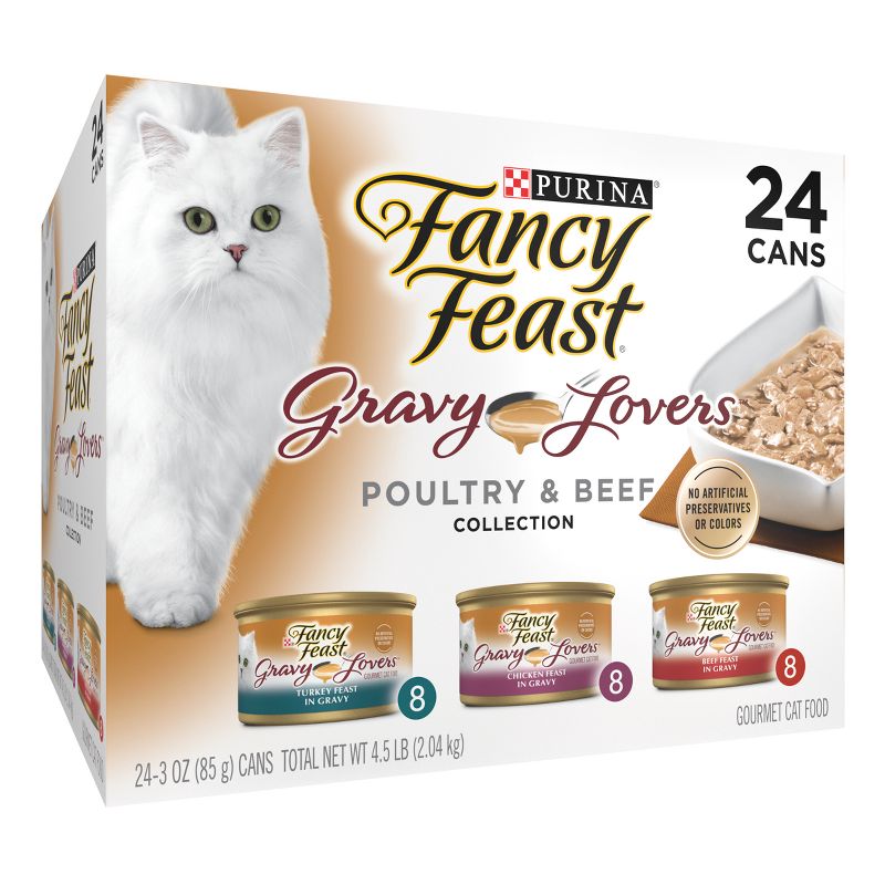 Purina Fancy Feast Gravy Lovers Poultry with Chicken and Turkey  &#38; Beef Collection Gourmet Wet Cat Food - 3oz/24ct Variety Pack, 5 of 11