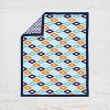 Bacati - Aztec Print Liam Aqua Orange Navy 4 pc Crib Bedding Set with Diaper Caddy - 4 of 4