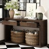 KIGFTSOD Rustic Wooden Console Table - Storage Drawers & Open Shelf, Elegant Sofa Table for Entryway, Hallway & Living Room - 2 of 4
