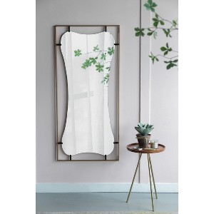 28x1.5x60inPoppy Mirror with Gold Metal Frame Contemporary Design Wall Decor for Bathroom, Entryway - 1 of 4