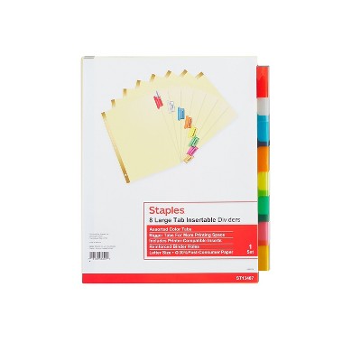Enday Tab Binder Dividers, Insertable Color Tabs : Target