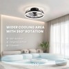 Siljoy Ceiling Fans with Lights 20 Inch, 360° Rotating Ceiling Fan Light and Remote, 6 Wind Speeds Flush Mount Ceiling Fan for Bedroom (White) - 2 of 4