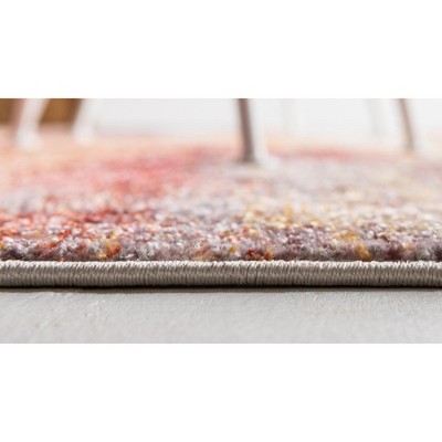 Multi Abstract Rectangular Stain-Resistant Synthetic Area Rug