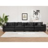 Wider Armrest 3-Seater Chenille Straight Sectional Sofas with Double-Layer Cushions and Modular Design - 2 of 4