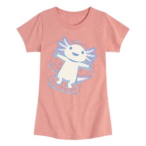 Girls' - Instant Message - Axolotl Snow Angel Fitted Short Sleeve Graphic T-Shirt - 1 of 4