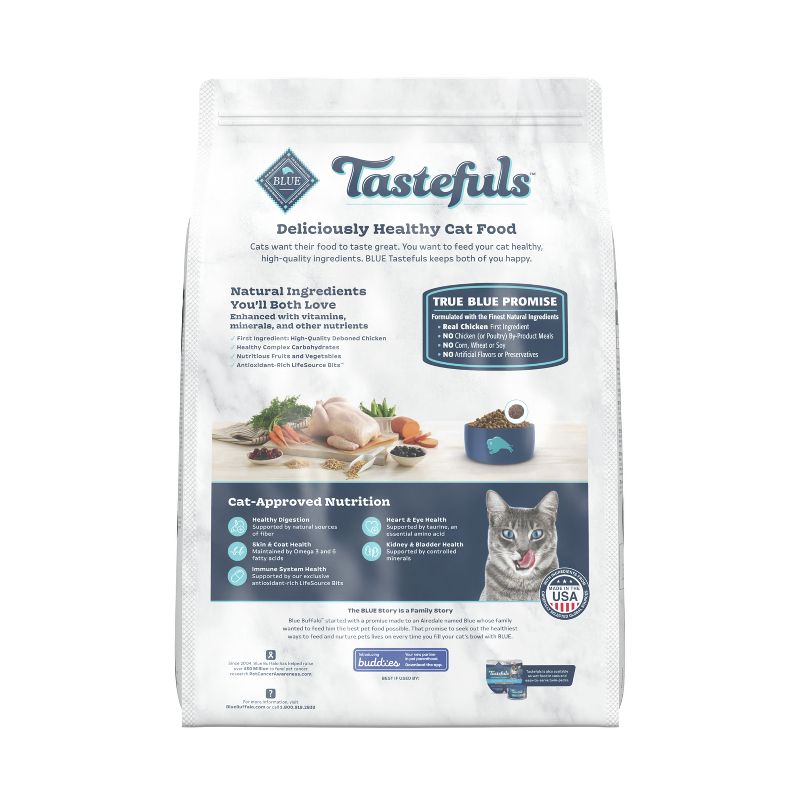 Blue Buffalo Tastefuls with Chicken Indoor Natural Adult Dry Cat Food, 2 of 6