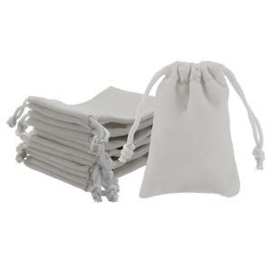 Unique Bargains Mini Smooth Soft Christmas Satin Bags with Drawstring 20 Pcs - 1 of 4