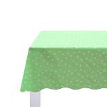 108"x53" Plastic Easter Tablecloth Green with White Dots - Spritz™