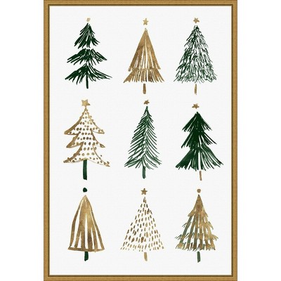 16" x 23" Evergreens II Tree by Isabelle Z Framed Canvas Wall Art - Amanti Art